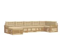vidaXL Buiten bankenset 7 st Wit en Beige