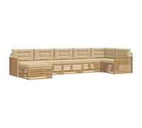 vidaXL Buiten bankenset 7 st Wit en Beige