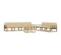 vidaXL Buiten bankenset 8 st Wit en Beige