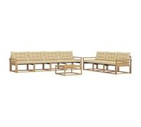 vidaXL Buiten bankenset 8 st Wit en Beige