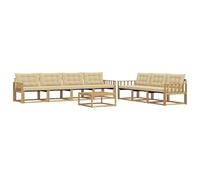 vidaXL Buiten bankenset 8 st Wit en Beige
