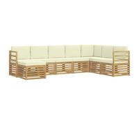 vidaXL Set di divani da esterno 8 pcs Bianco e Crema, Mobili da Giardino, Divano Moderno per Esterni, Set per Patio, Lounge Terrazza, Comfort Resistente