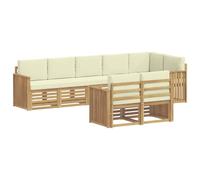 vidaXL Buiten bankenset 8 st Wit en crèmekleurig Polyester