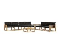 vidaXL Set di divani da esterno 8 pcs Bianco e nero, Divano moderno da giardino, set per terrazza, lounge patio, comodo e sezionabile