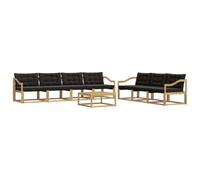 vidaXL Set di divani da esterno 8 pcs Bianco e nero, Divano moderno da giardino, set per terrazza, lounge patio, comodo e sezionabile