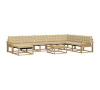 vidaXL Set di divani da esterno, 9 pezzi, beige, mobili da giardino moderni, divano resistente, salotto all'aperto, sedie per terrazza