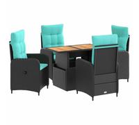 vidaXL Buiten eettafelset 5 st poly rattan
