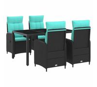 vidaXL Buiten eettafelset 5 st poly rattan