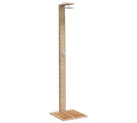 vidaXL Doccia da esterno AX Base doghe e soffione Polyrattan e legno acacia Beige 50x55x224 cm