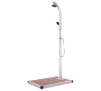 vidaXL Doccia da Giardino con Base Marrone 220 cm in Alluminio