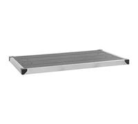 vidaXL Piatto Doccia da Esterni Moderno Ribassato Igienico con Cornice Versatile Base Scaletta Piscina in Acciaio Inox e WPC 110x62 cm Grigio
