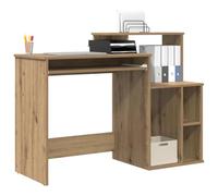 vidaXL Scrivania con Spazio di archiviazione in Rovere Artigianale 120.5x44x88.5 cm Legno ingegnerizzato