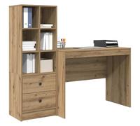 vidaXL Scrivania con cassetto 2 PCS Rovere Artigianale, Ufficio Creativo, scrivania Moderna, Arredamento Robusto, Studio Pratico, Stazione di Lavoro in Legno