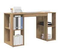 vidaXL Scrivania con Storage Rovere Artigianale 130 x 50.5 x 75 cm, Scrivania Moderna per Ufficio, Rettangolare, con Spazio, Tavolo da Lavoro, in Legno ingegnerizzato.
