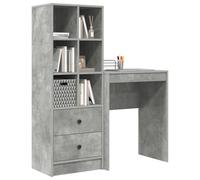vidaXL Scrivania con Archiviazione Grigio Cemento Legno Ingegnerizzato