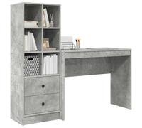 vidaXL Scrivania con Spazio di archiviazione in Grigio Cemento Legno ingegnerizzato