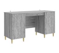 vidaXL Scrivania Sonoma grigio Legno ingegnerizzato 142,5 x 50 x 75 cm, Scrivania rettangolare moderna, spazio funzionale, tanto spazio, tavolo studio elegante in legno ingegnerizzato