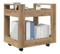 vidaXL Carrello da Scrivania Rovere Artigianale 60 x 45 x 60 cm, Carrello in Legno Moderno, Mobile Rettangolare, Aiuto in Cucina Versatile, Organizer Robusto