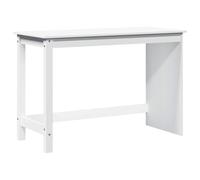 vidaXL Scrivania Bianco 112 x 50 x 75 cm Legno di Pino Massello, Scrivania Studio, Design Minimal, Tavolo Compatto, Superficie Resistente, Legno Beige, Spazio Ergonomico
