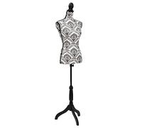 vidaXL Busto Sartoriale Donna Bianco e Nero Manichino con Supporto Espositore