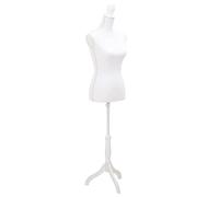 vidaXL Busto Sartoriale Donna Bianco in PE Manichino con Supporto Espositore