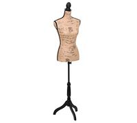 vidaXL Busto Sartoriale Donna Marrone Tela e Legno Manichino Femminile con Supporto