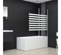 vidaXL Cabina da Bagno 120x140 cm in Vetro Temperato a Righe