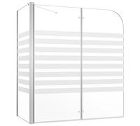 vidaXL Cabina da Bagno 120x68x130 cm in Vetro Temperato a Righe