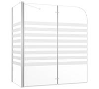 vidaXL Cabina da Bagno 120x68x130 cm in Vetro Temperato a Righe