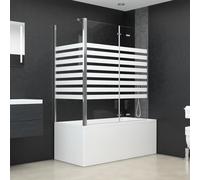 vidaXL Cabina da Bagno 120x68x130 cm in Vetro Temperato a Righe