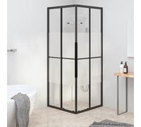 vidaXL Cabina Doccia ESG Semi Smerigliato 80x70x180 cm Nera