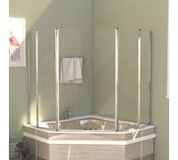 vidaXL Cabine da Bagno 2 pz 104x130 cm in Vetro Temperato Trasparente