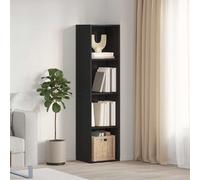 vidaXL Cabinet per Libri/Cabinet per TV Rovere Nero 36x30x143 cm