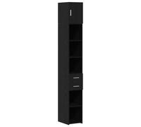 vidaXL Cabinet Slim Rovere Nero | 30X42.5X225 cm Legno ingegnerizzato Mobili per Interni Alto Design Moderno Cabinet Soluzioni per la Stanza Organizzazione Salvaspazio