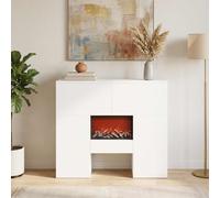 vidaXL Caminetto elettrico Bianco 75 x 24,5 x 75 cm