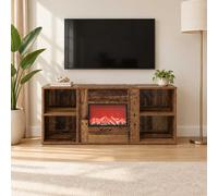 vidaXL Caminetto elettrico Legno antico 100 x 37 x 45,5 cm