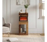 vidaXL Caminetto elettrico Legno antico 35 x 30 x 86 cm