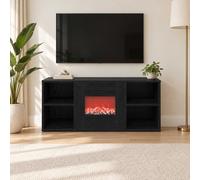 vidaXL Caminetto elettrico Rovere Nero 100 x 37 x 45,5 cm