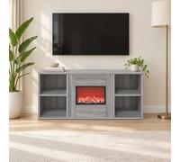 vidaXL Caminetto elettrico Sonoma grigio 100 x 37 x 45,5 cm