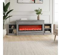 vidaXL Caminetto elettrico Sonoma grigio 177 x 30 x 56,5 cm