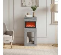 vidaXL Caminetto elettrico Sonoma grigio 35 x 30 x 86 cm