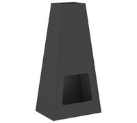 vidaXL Camino a legna a forma di cono - Riscaldatore da esterno in metallo con acciaio nero verniciato a polvere antiruggine per giardino/balcone
