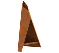 vidaXL Camino a legna da esterno | Design triangolare in acciaio resistente | Struttura robusta | Tiene 5 grandi tronchi | Anti-ruggine | Perfetto per riscaldamento