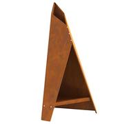 vidaXL Camino a legna da esterno | Design triangolare in acciaio resistente | Struttura robusta | Tiene 5 grandi tronchi | Anti-ruggine | Perfetto per riscaldamento