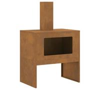 vidaXL Focolare Rettangolare a Legna in Acciaio Corten Invecchiato Marrone Soluzione di Riscaldamento all'aperto 60X40Cm per balconi patii raduni Giardini Metallo Resistente alla ruggine Industriale