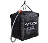 vidaXL Doccia Solare per Campeggio Robusta Resistente Serbatoio con Valvola e Soffione per Doccia Portatile da Esterno 40 L in PVC Nero