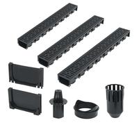 vidaXL Canalette di Drenaggio 3 pz Plastica 3 m