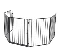 vidaXL Cancelletto di Protezione per Camino in Acciaio Nero Recinzione Stufa