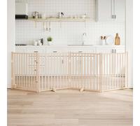 vidaXL Cancelletto per cani con porta pieghevole 4 pannelli 320 cm in legno massello di abete