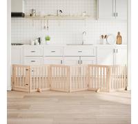 vidaXL Cancelletto per cani con porta pieghevole 6 pannelli 300 cm in legno di pioppo